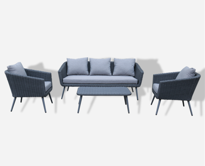 Luxury Modern 4pcs KD Outdoor Furniture Sets Rattan Garden Sofa
