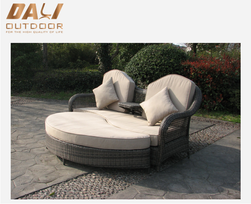 Outdoor 2-Piece PE Rattan Wicker Patio Love Seat Lounge Chair Set 
