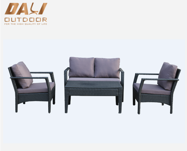 4pc PE rattan garden sofa furniture 4 seater set outdoor furniture sofa 