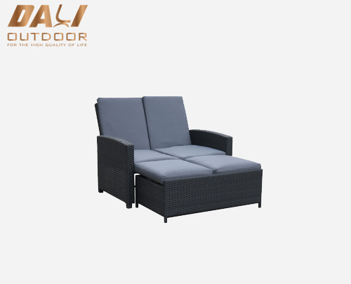 double seat Adjustable chair back with footstool 