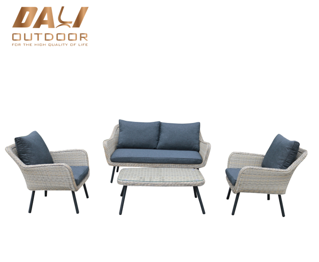 4 PCS new modern home style outdoor garden patio furniture rattan sofas set 