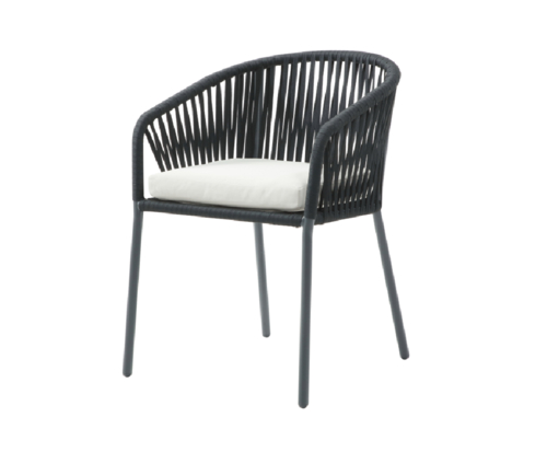 Outdoor Modern Iron Dining Chair with Rope