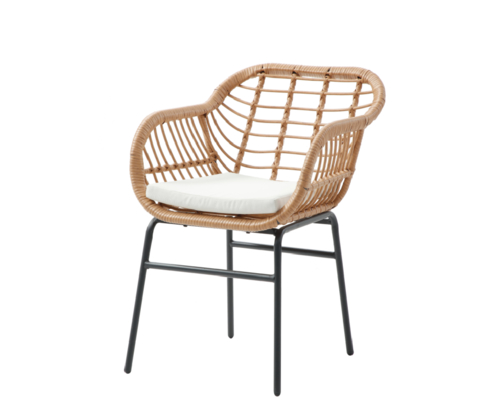 Outdoor Modern Iron KD Dining Chair with PE Rattan
